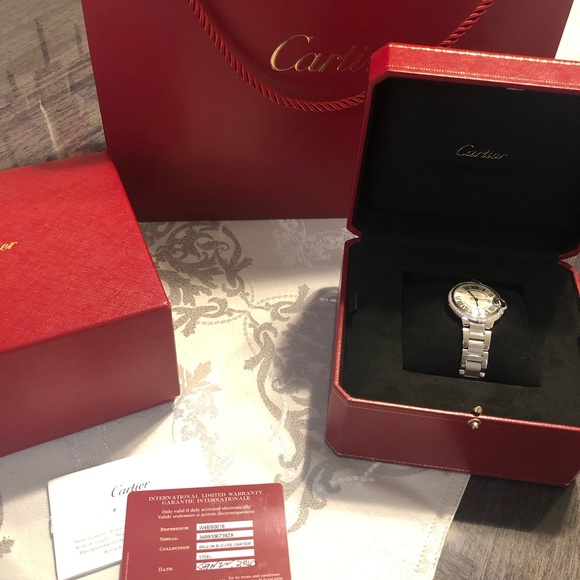 CARTIER BALLON BLEU DE WATCH-33 MM,STEEL, DIAMONDS - Picture 4 of 8